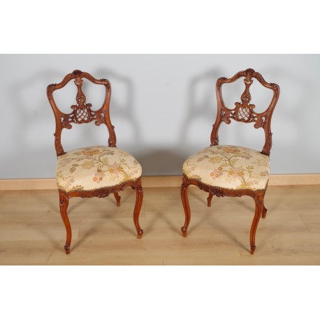 一對 1900 年代的路易十五 Rocaille 風格椅子